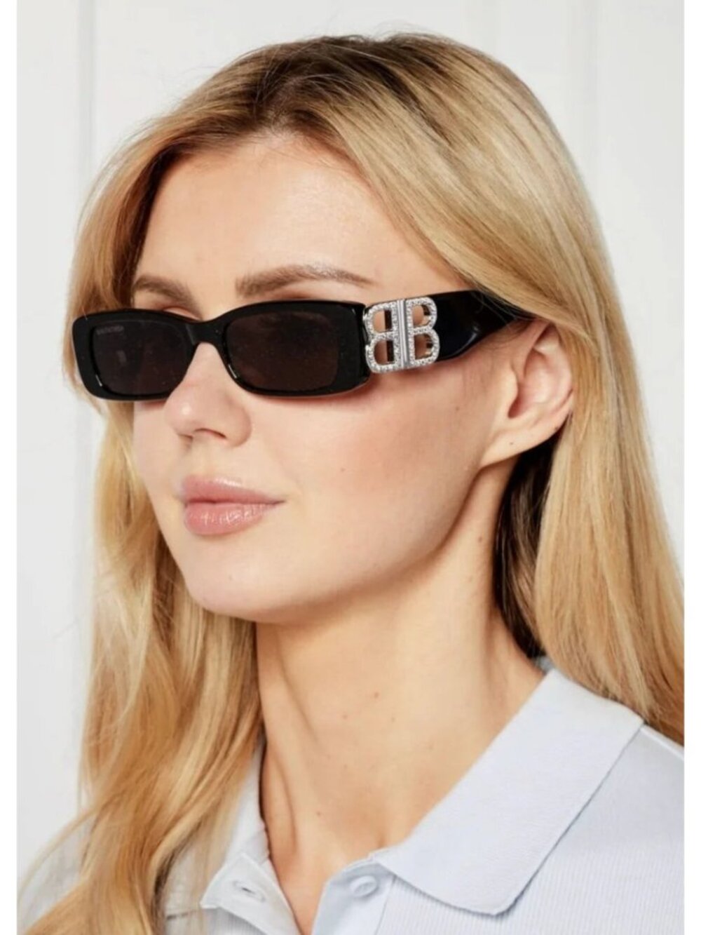 NEW BALENCIAGA BB0096S 017 BLACK RECTANGLE UNISEX SUNGLASSES BALENCIAGA EYEWEAR - Picture 2 of 9